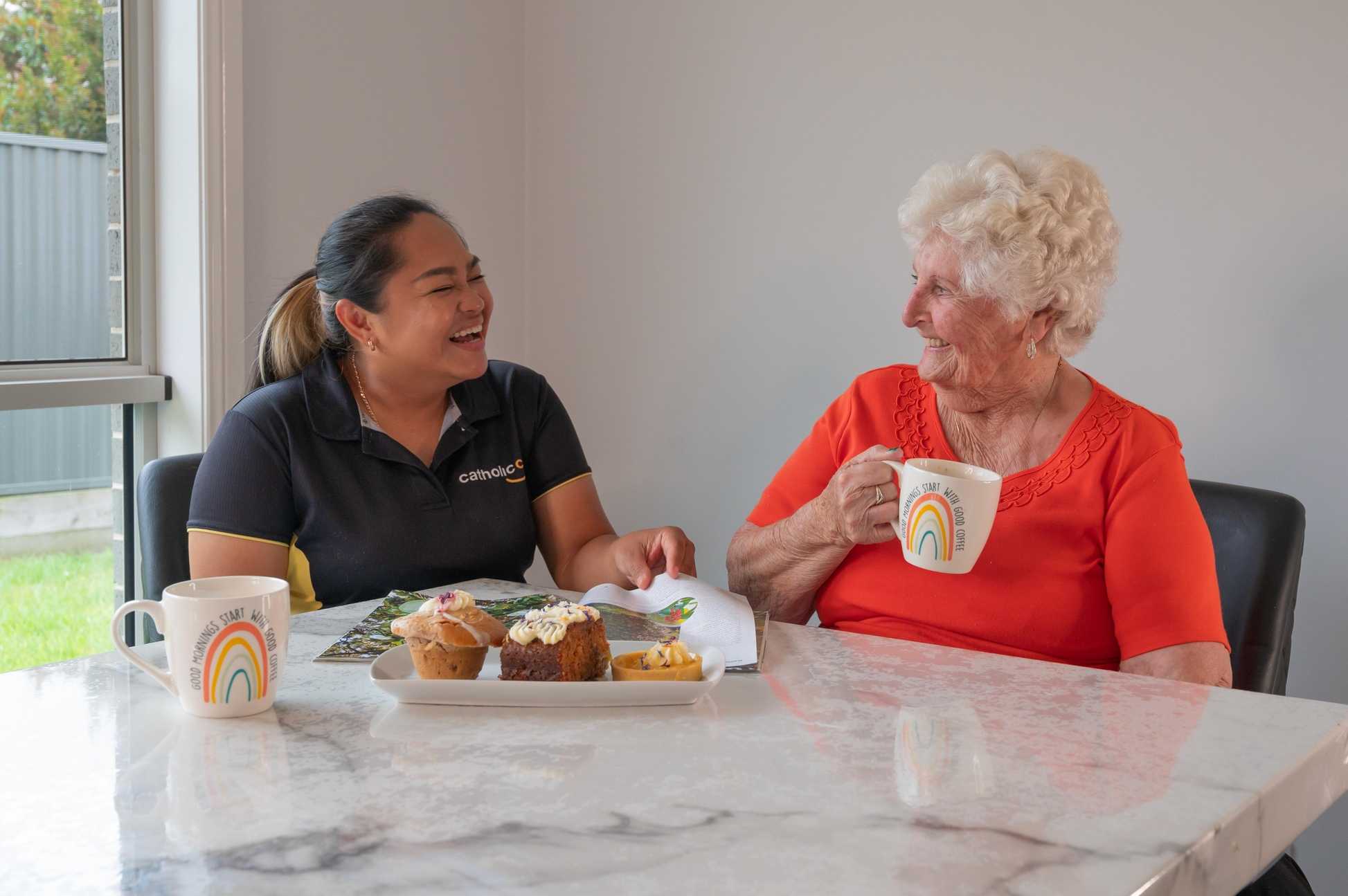 CSW And Client At Home Sharing A Coffee Transformed